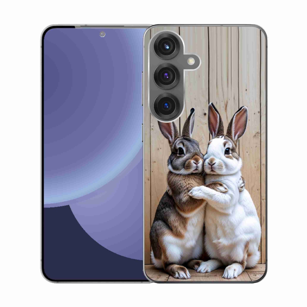 Zselés borítás mmCase Samsung Galaxy S25 készülékhez - nyúlpár