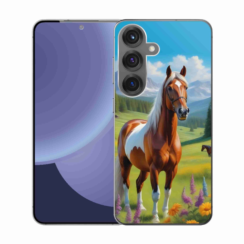 Gél borítás mmCase Samsung Galaxy S25 készülékhez - ló a réten