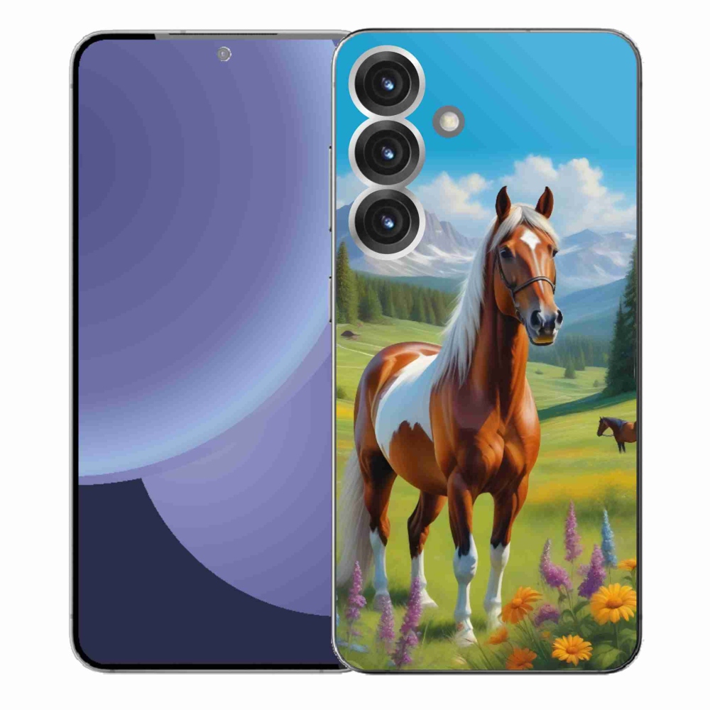 Zselés borítás mmCase Samsung Galaxy S25+ készülékhez - ló a réten