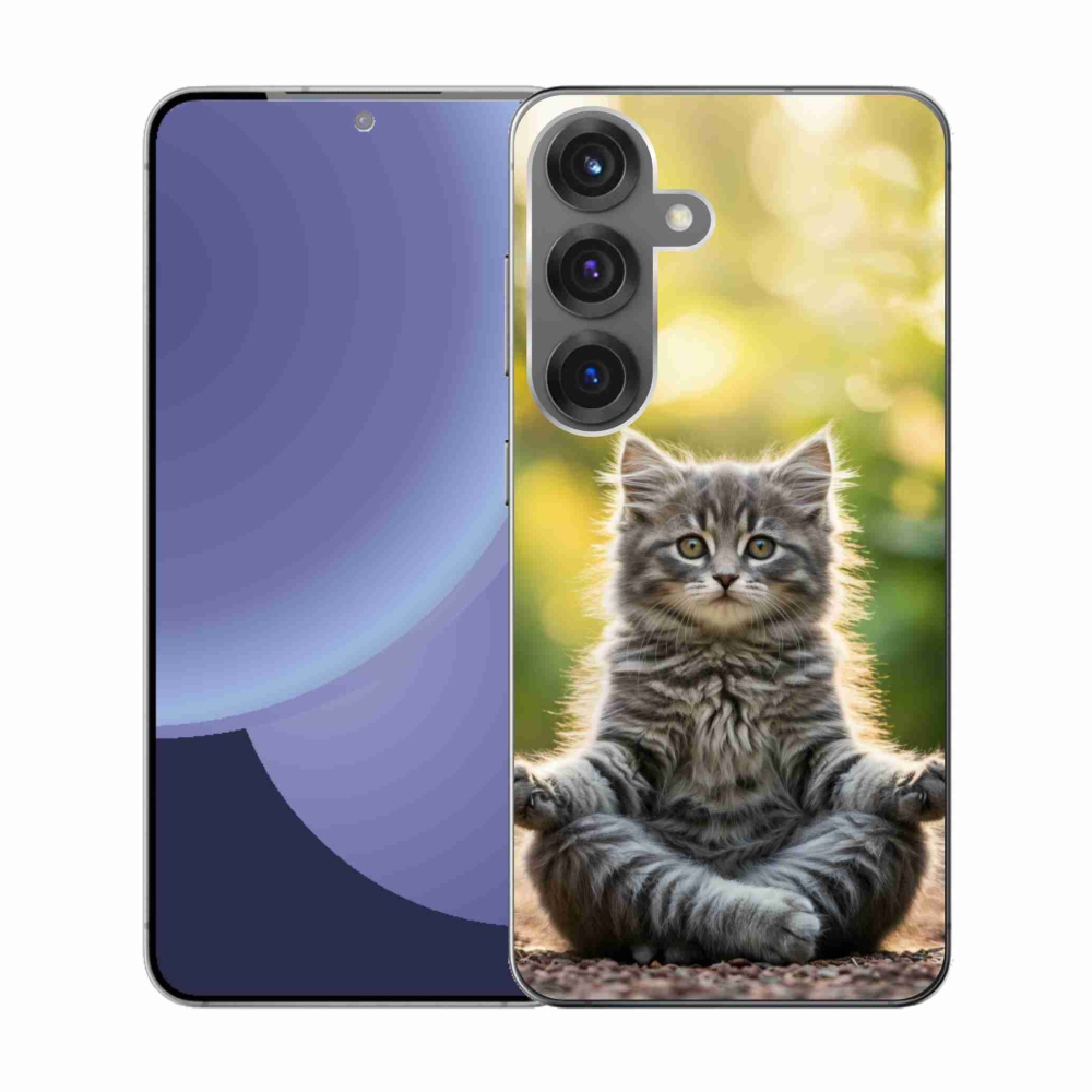 Gél borítás mmCase Samsung Galaxy S25 készülékhez - meditáló cica