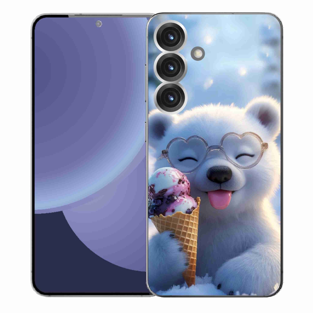 Gél borítás mmCase Samsung Galaxy S25+ készülékhez - mackó fagylalttal