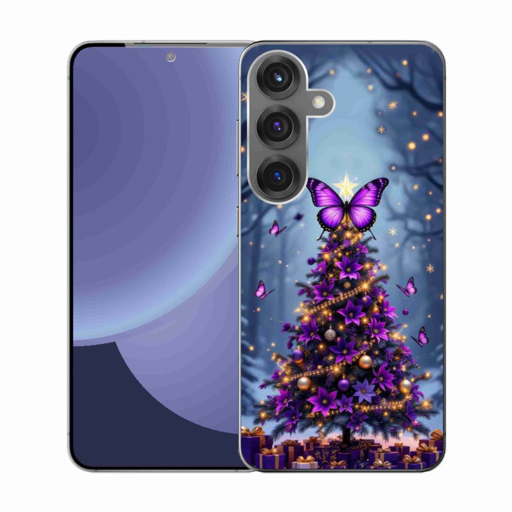 Gél borítás mmCase Samsung Galaxy S25 - pillangó karácsonyfa