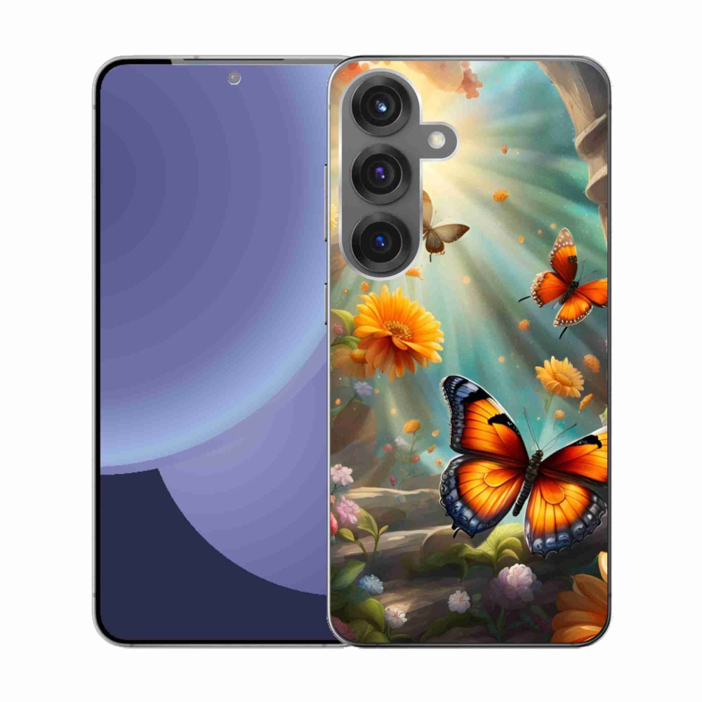 Gél borítás mmCase Samsung Galaxy S25 készülékhez - pillangókert 2