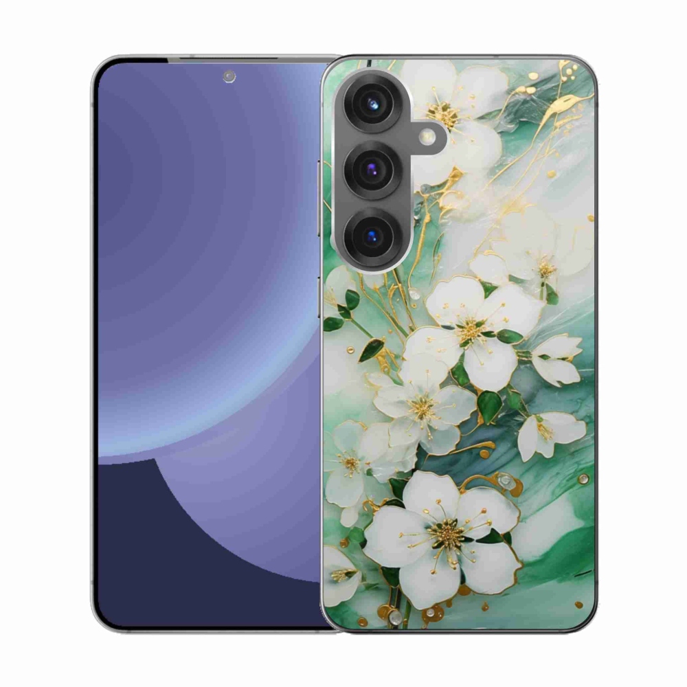Gél borítás mmCase Samsung Galaxy S25 készülékhez - finom virágok