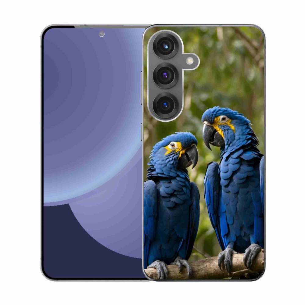 Zselés borítás mmCase Samsung Galaxy S25 készülékhez - papagáj duó