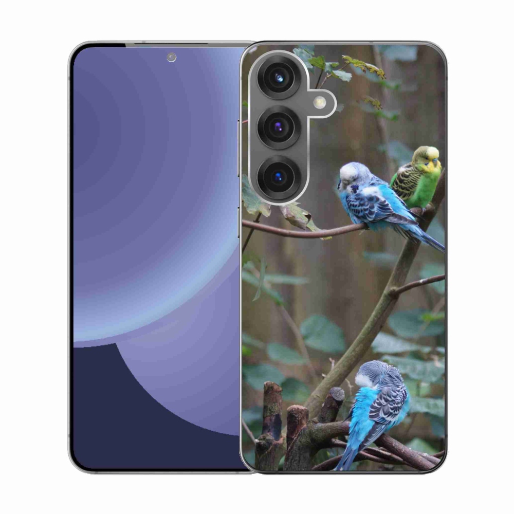 Zselés borító mmCase Samsung Galaxy S25 készülékhez - papagájok az ágon