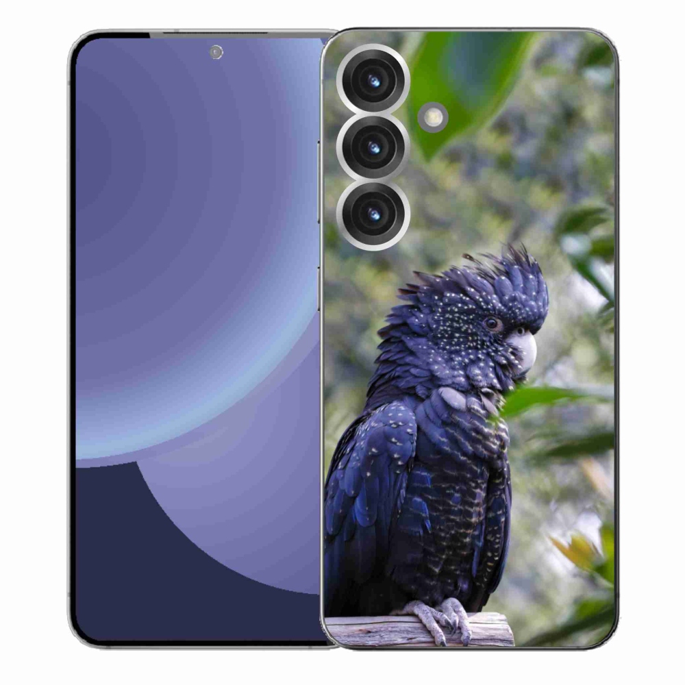 Gél borítás mmCase Samsung Galaxy S25+ készülékhez - papagáj kakadu fekete