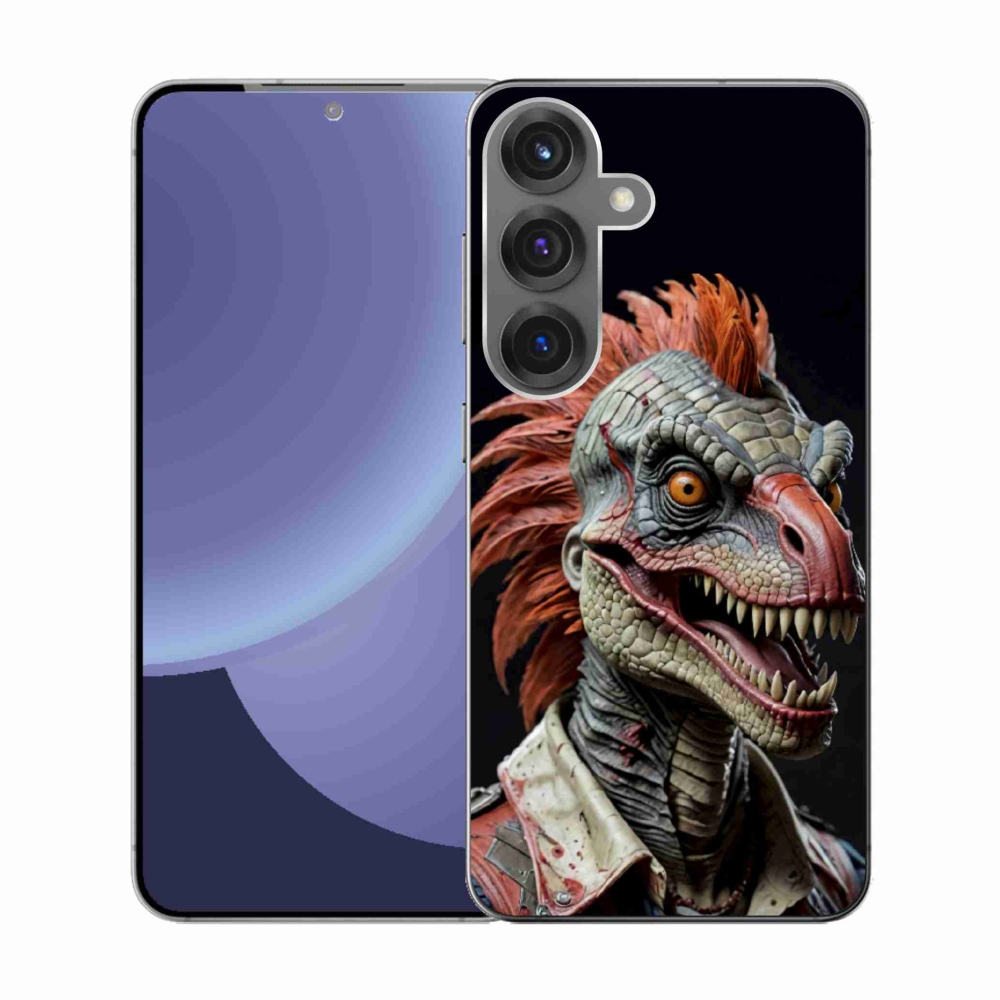 Zselés borítás mmCase Samsung Galaxy S25 - punk dinoszauruszhoz