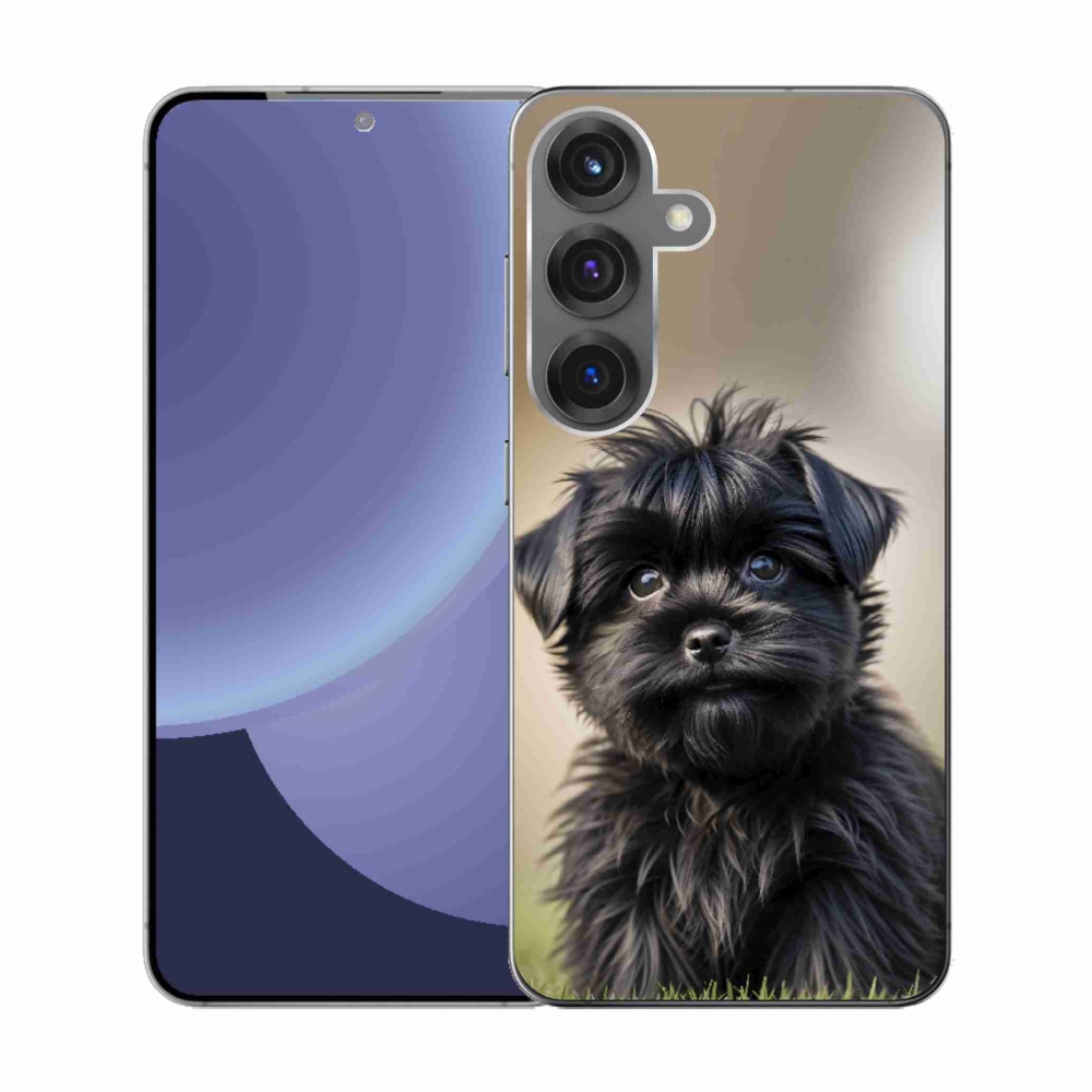 Gél borítás mmCase Samsung Galaxy S25 készülékhez - aranyos fekete kutya