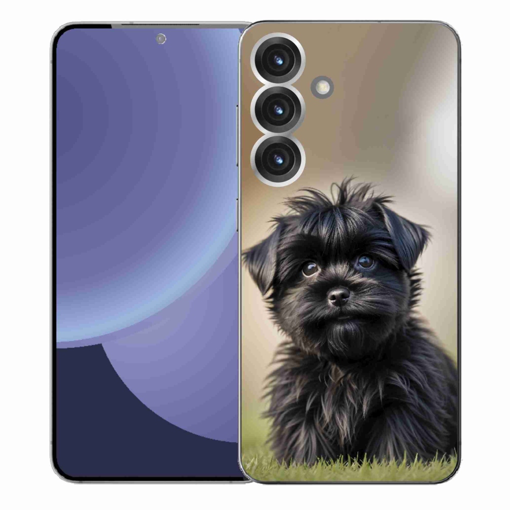 Gél védőhuzat mmCase Samsung Galaxy S25+ készülékhez - aranyos fekete kutya