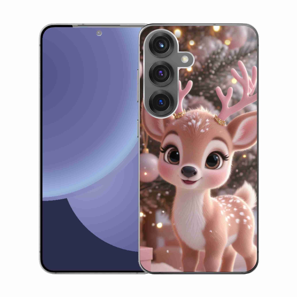 Gél borítás mmCase Samsung Galaxy S25 készülékhez - aranyos rénszarvas