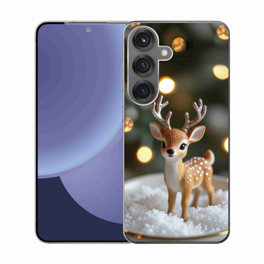 Gél borító mmCase Samsung Galaxy S25 készülékhez - aranyos karácsonyi szarvasok