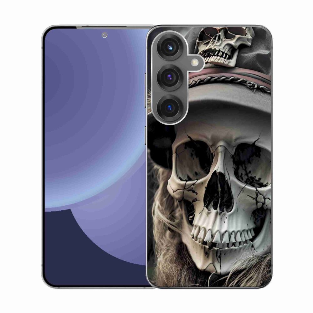Zselés borítás mmCase Samsung Galaxy S25 készülékhez - sötét koponya