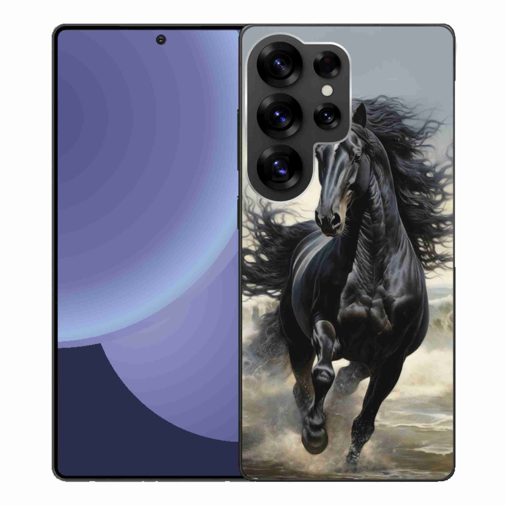 Gél borítás mmCase Samsung Galaxy S25 Ultra - fekete futó ló