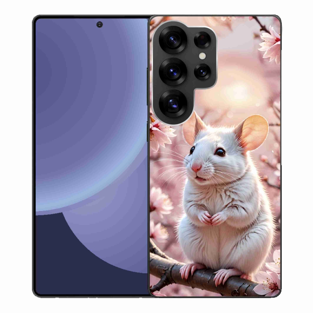 Zselés borítás mmCase Samsung Galaxy S25 Ultra - fehér egér az ágon