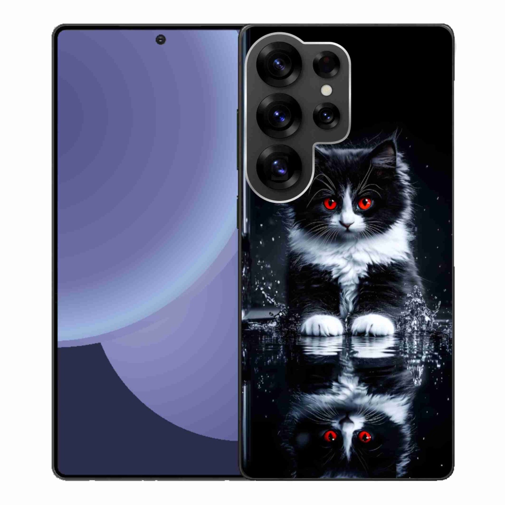 Zselés borítás mmCase Samsung Galaxy S25 Ultra készülékhez - fekete-fehér cica