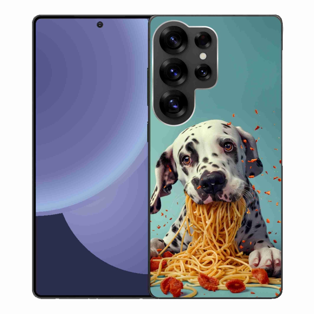 Zselés borítás mmCase Samsung Galaxy S25 Ultra készülékhez - Dalmát és spagetti