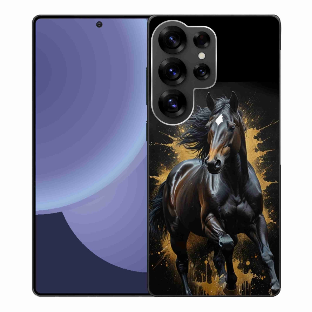 Zselés borítás mmCase Samsung Galaxy S25 Ultra készülékhez - elegáns fekete ménes