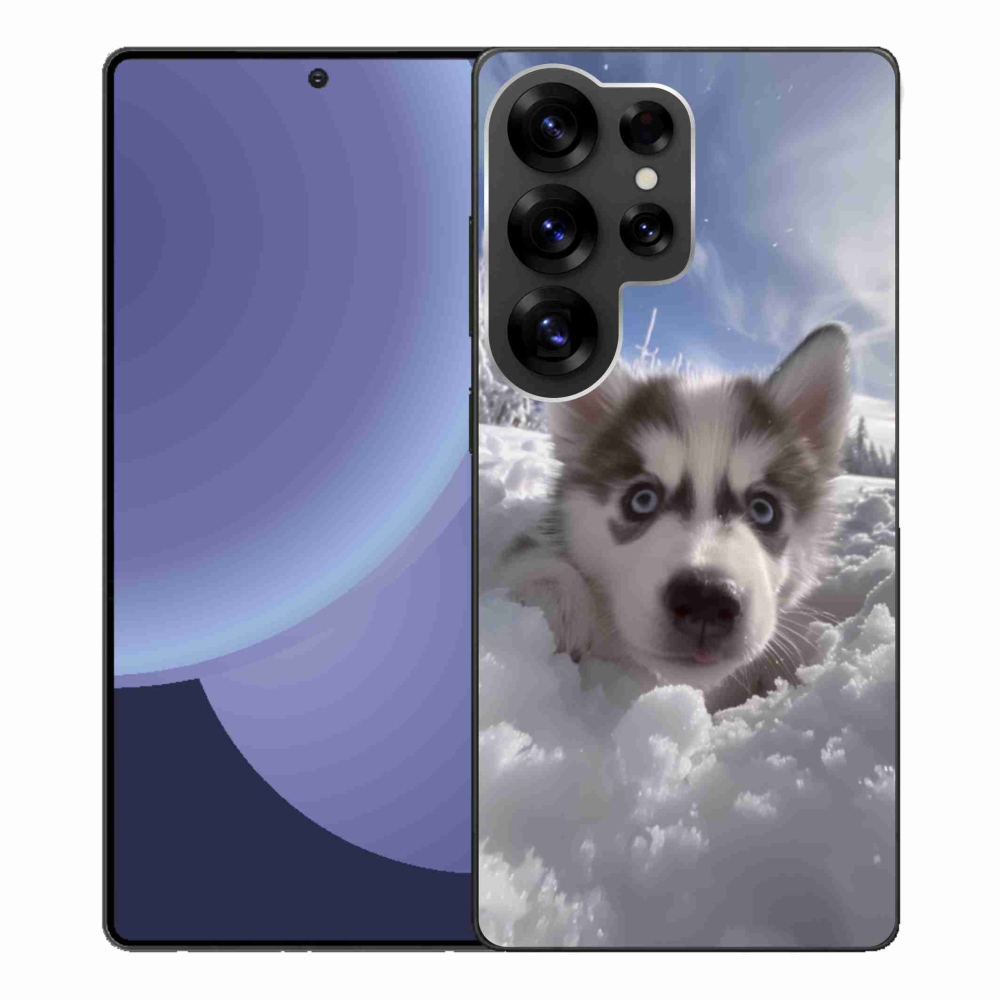 Gél borítás mmCase Samsung Galaxy S25 Ultra készülékhez - husky a hóban