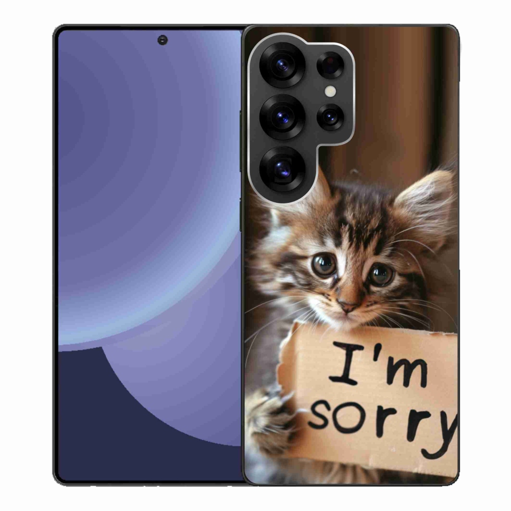 Zselés borítás mmCase Samsung Galaxy S25 Ultra - macska bocsánatkérés