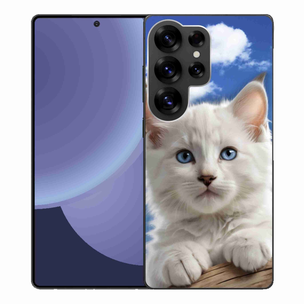 Gél borító mmCase Samsung Galaxy S25 Ultra készülékhez - cica és felhők