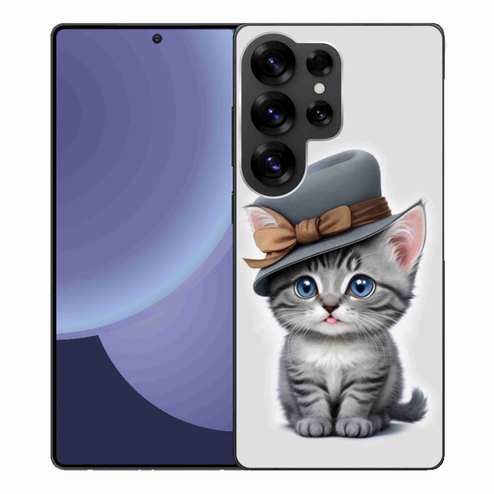 Gél borítás mmCase Samsung Galaxy S25 Ultra készülékhez - cica sapkával