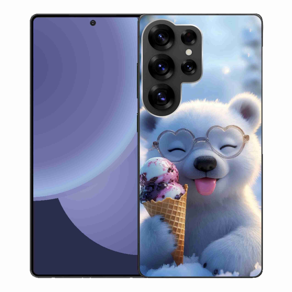 Gél borítás mmCase Samsung Galaxy S25 Ultra készülékhez - mackó fagylalttal