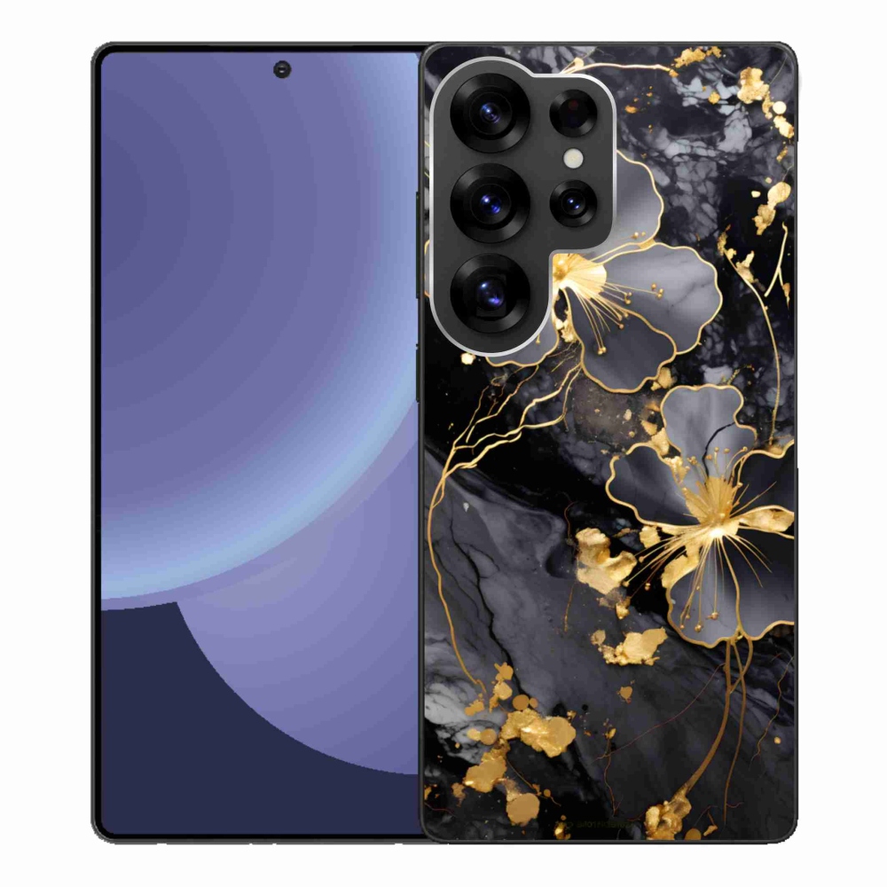 Gél védőhuzat mmCase Samsung Galaxy S25 Ultra - arany virágok