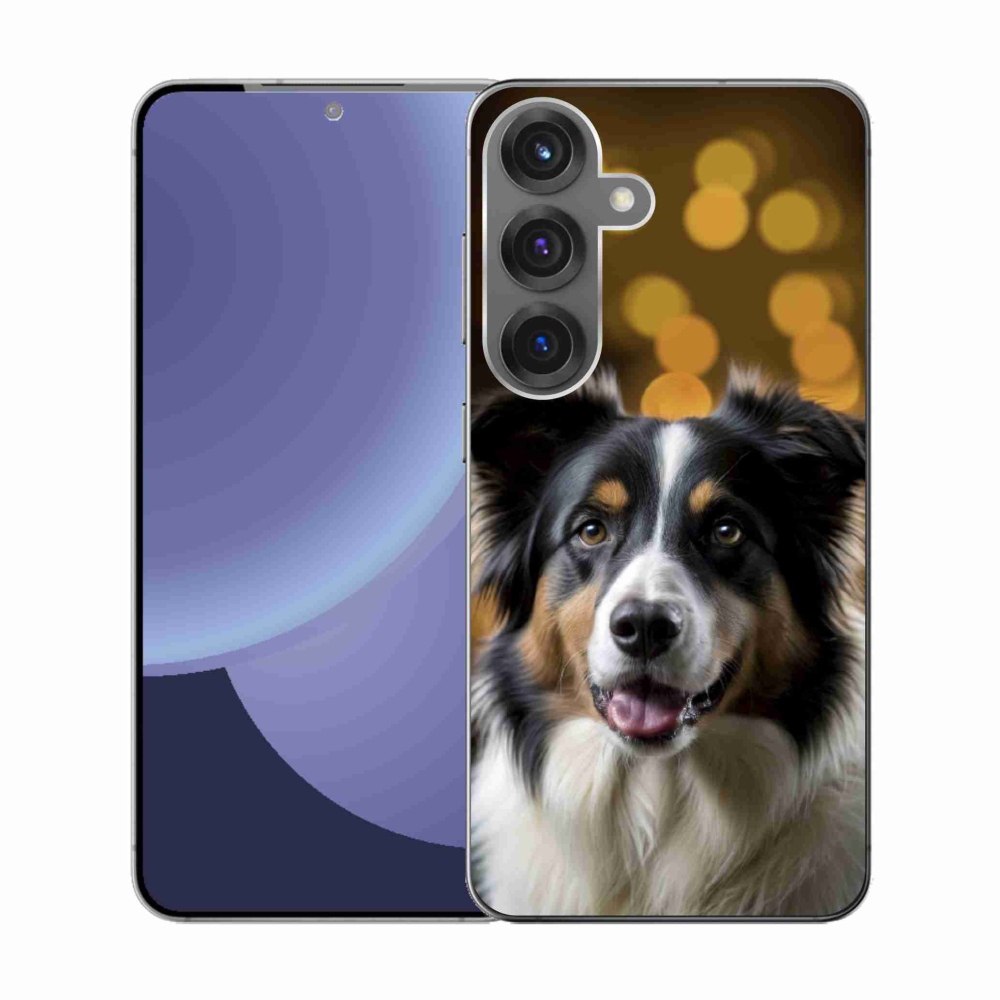 Gél borítás mmCase Samsung Galaxy S25 készülékhez - mosolygós ausztrál juhászkutya