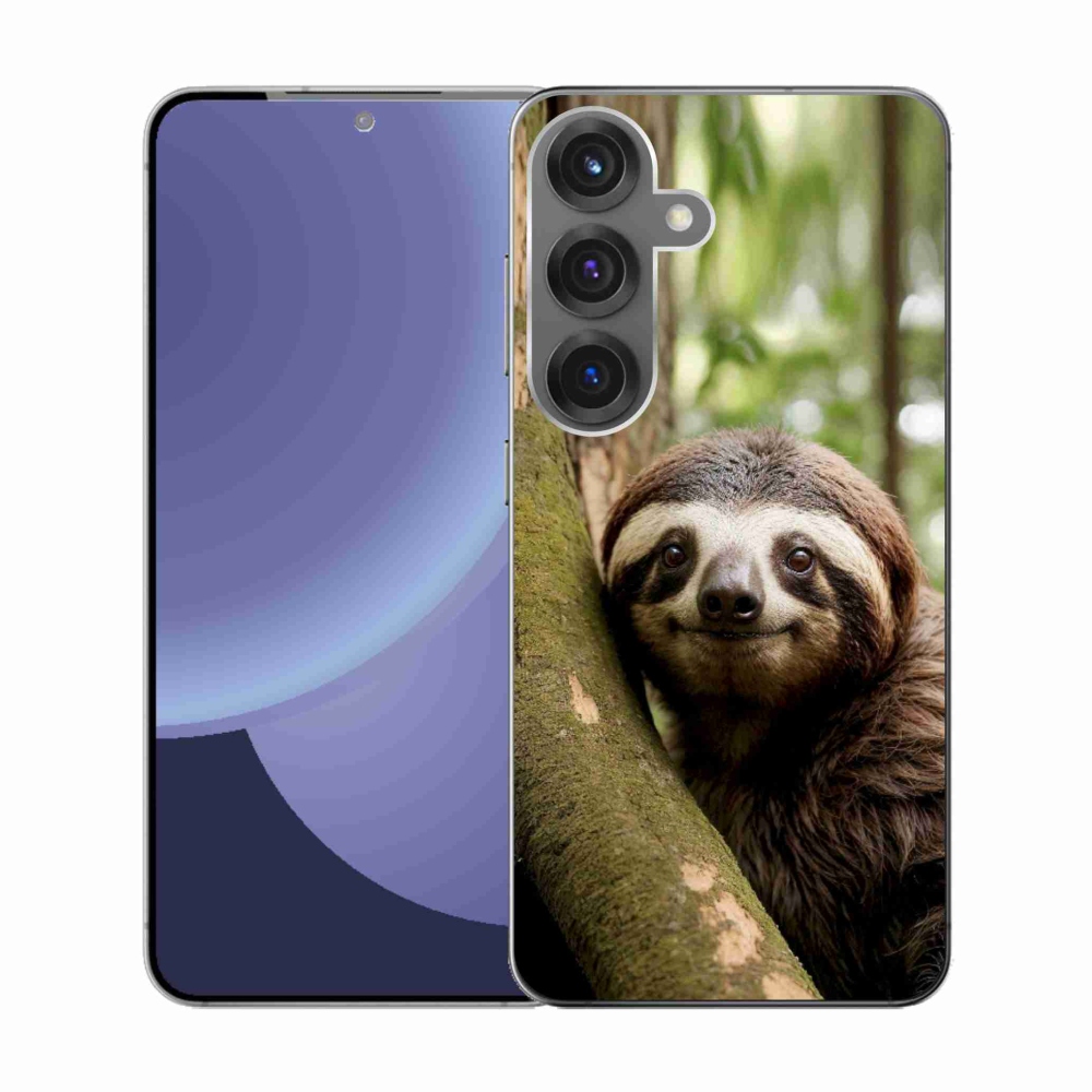 Gél borítás mmCase Samsung Galaxy S25 készülékhez - mosolygó lajhár