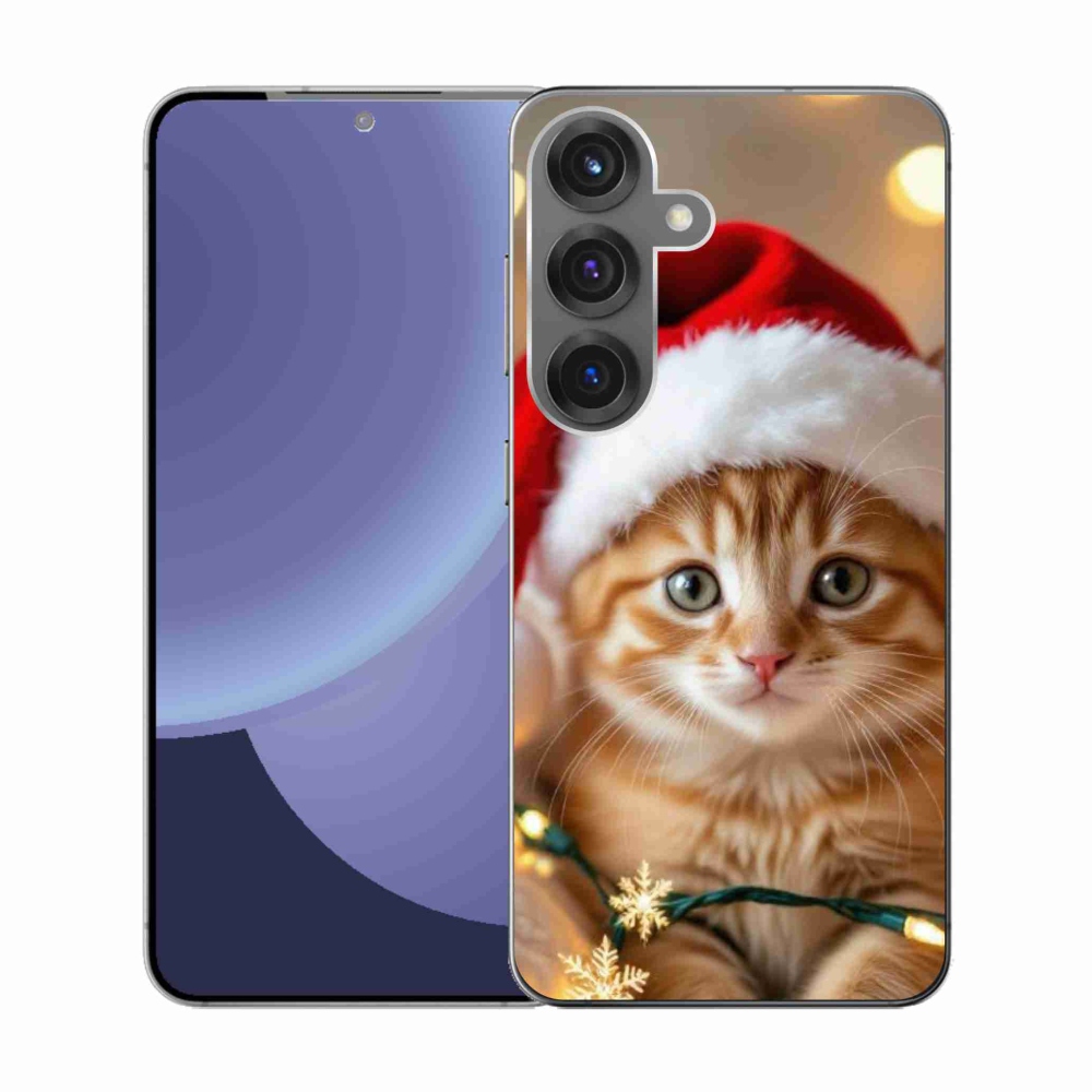 Gél borítás mmCase Samsung Galaxy S25 készülékhez - Karácsonyi cica