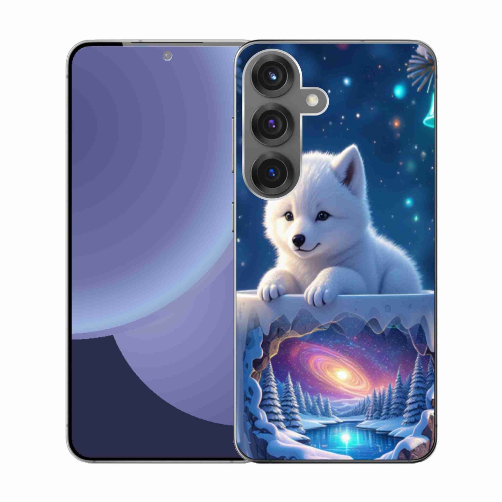 Gél borítás mmCase Samsung Galaxy S25 készülékhez - Karácsonyi kölyökkutya