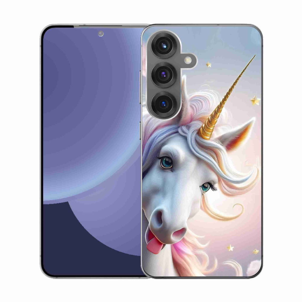 Gél borítás mmCase Samsung Galaxy S25 készülékhez - vidám egyszarvú