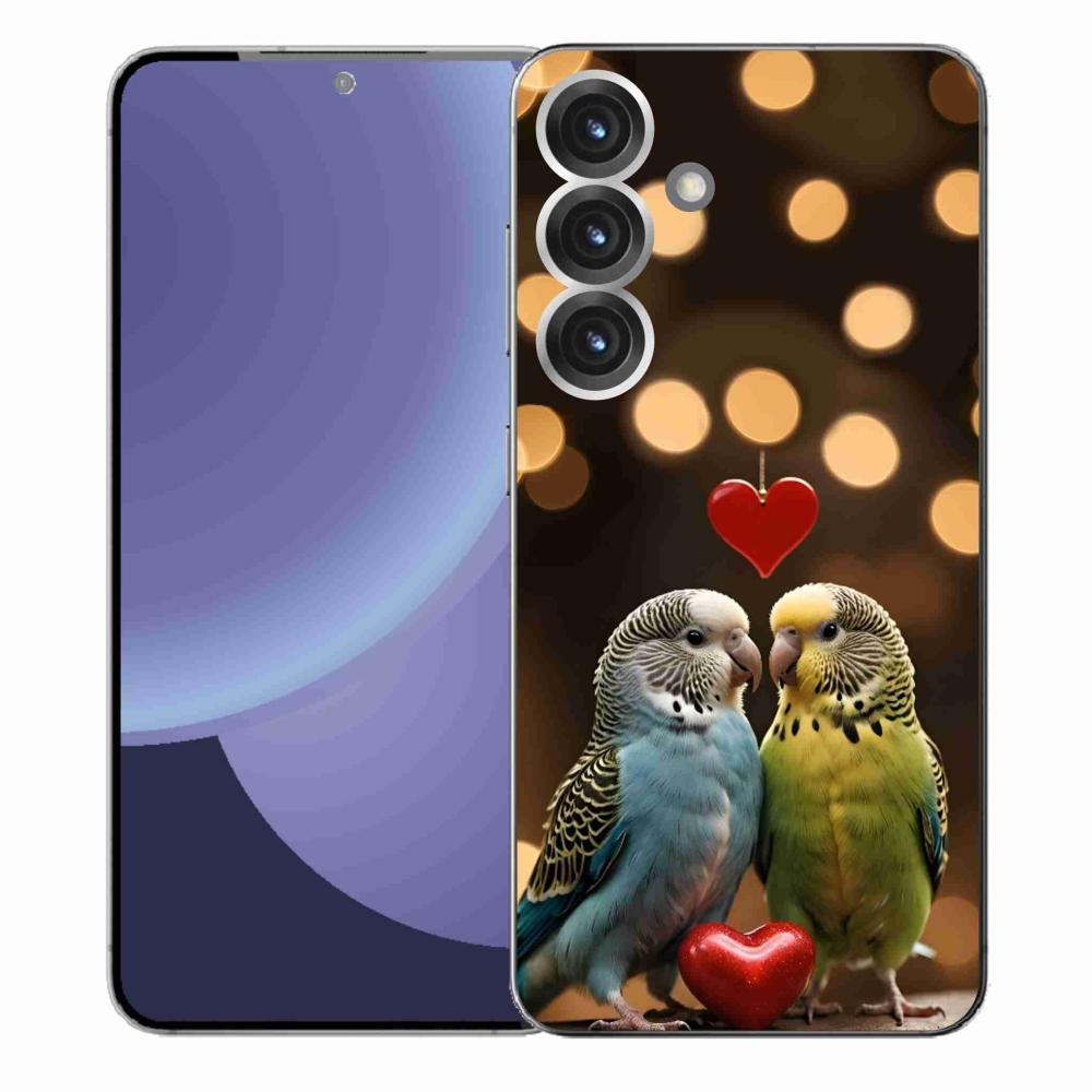 Gél borítás mmCase Samsung Galaxy S25+ készülékhez - szerelmes papagájok