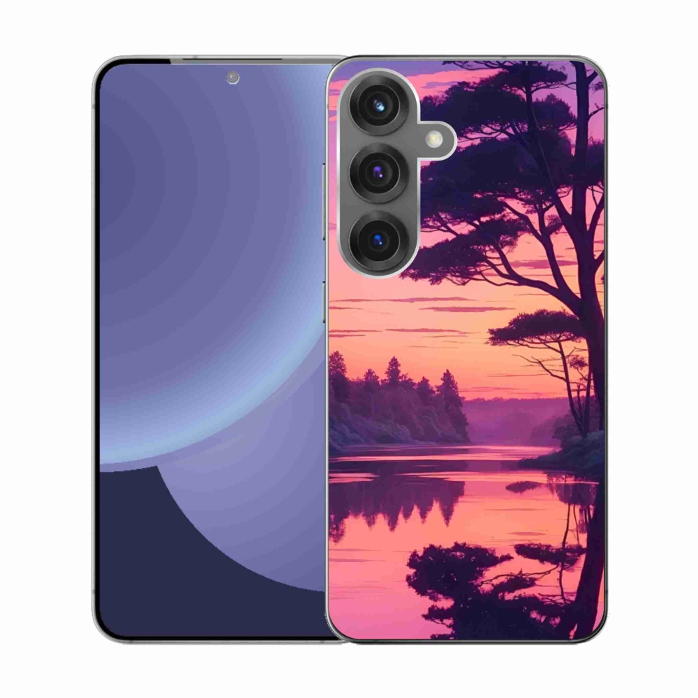 Gél borítás mmCase Samsung Galaxy S25 készülékhez - naplemente a tó felett