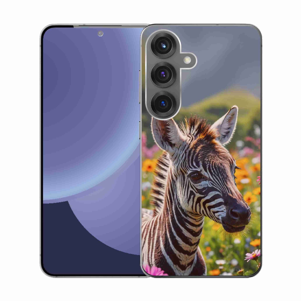 Zselés borítás mmCase Samsung Galaxy S25 készülékhez - zebra a réten