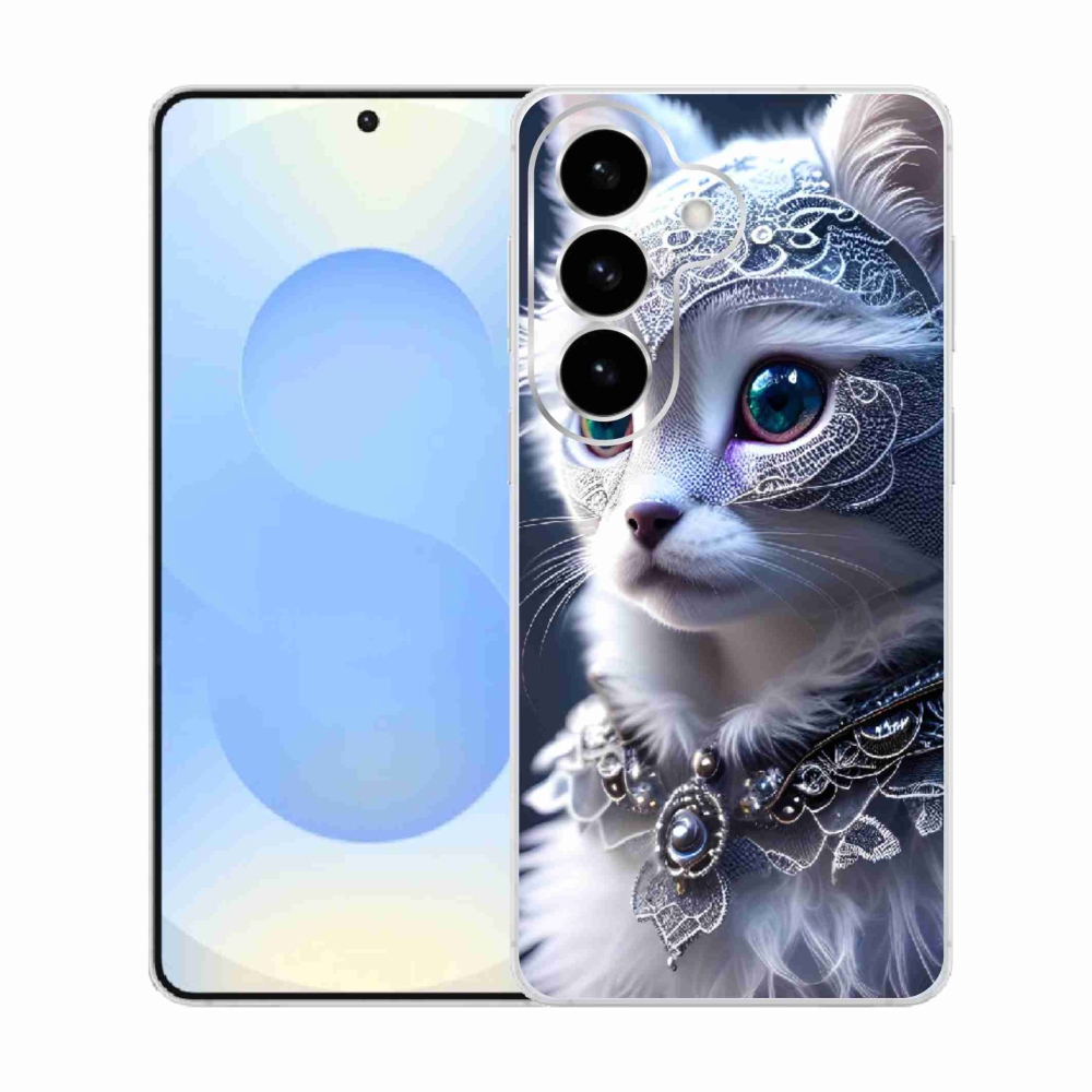 Gél védőhuzat mmCase Samsung Galaxy S26 készülékhez - fehér macska