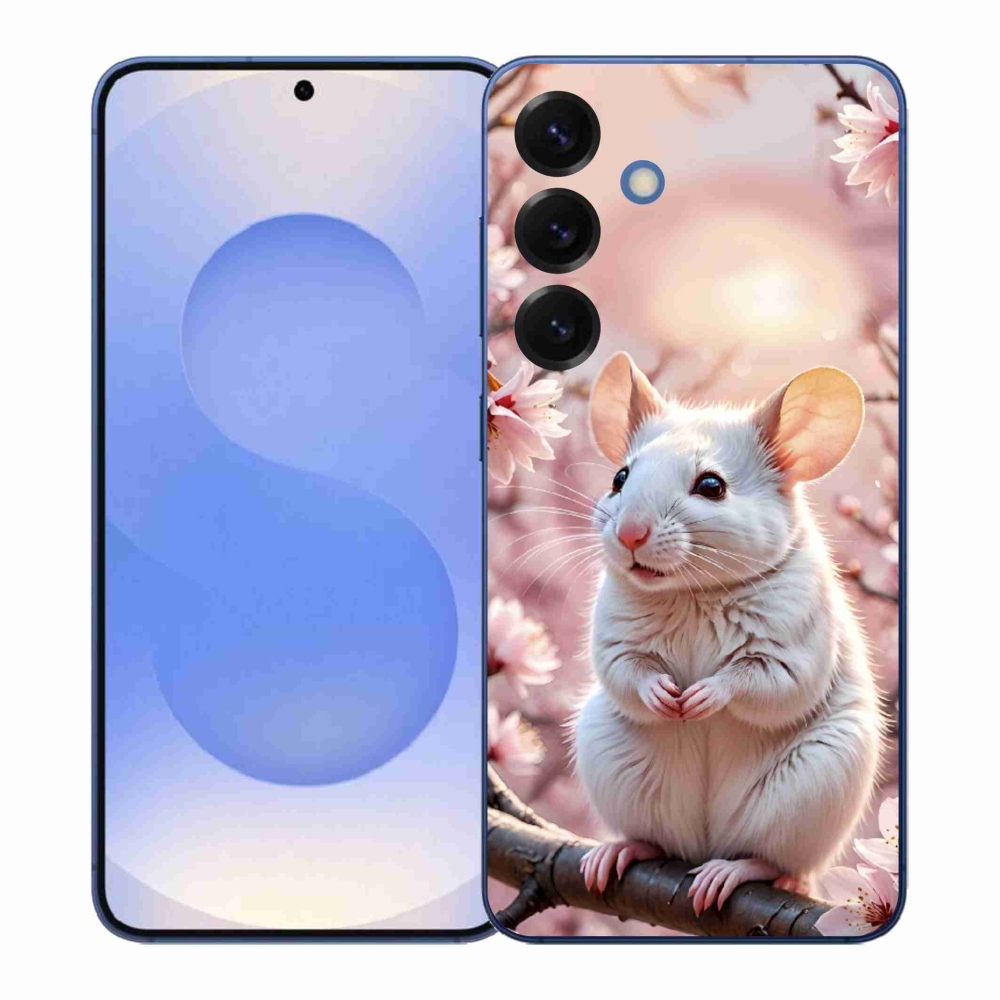 Zselés borítás mmCase Samsung Galaxy S26+ készülékhez - fehér egér az ágon