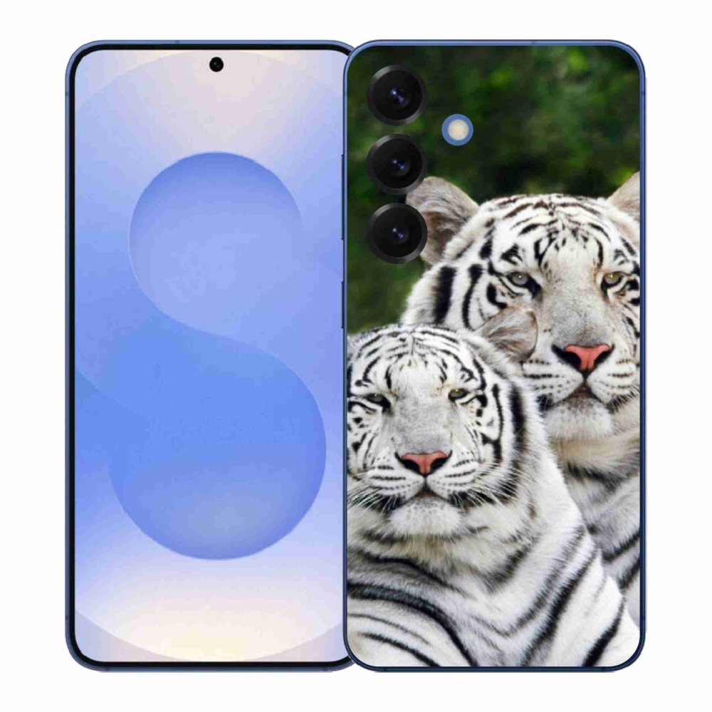 Gél védőhuzat mmCase Samsung Galaxy S26+ - fehér tigrisek