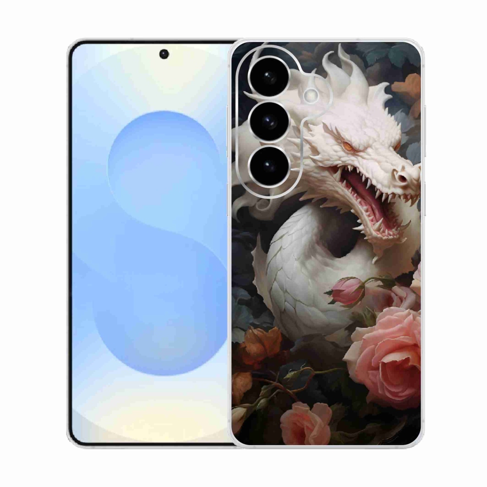 Gél védőhuzat mmCase Samsung Galaxy S26 készülékhez - fehér sárkány