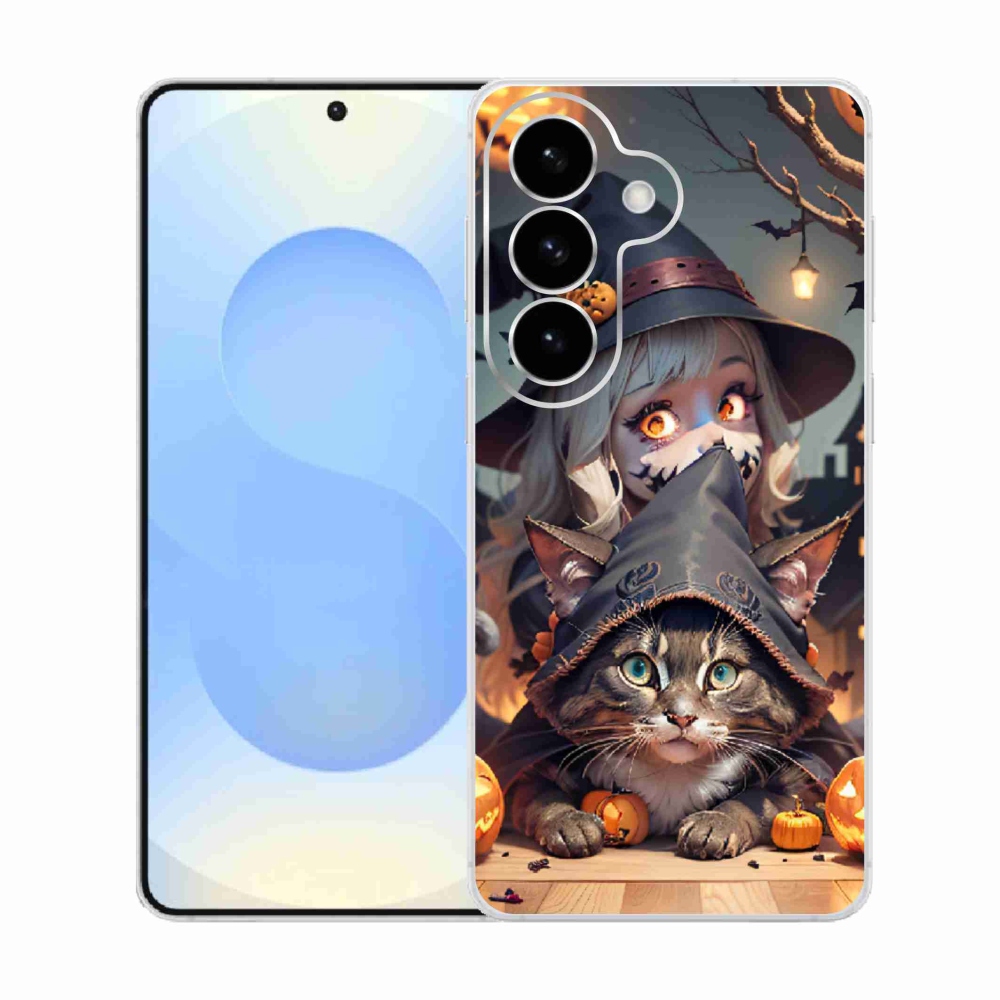 Gél borítás mmCase Samsung Galaxy S26 készülékhez - boszorkány macskával