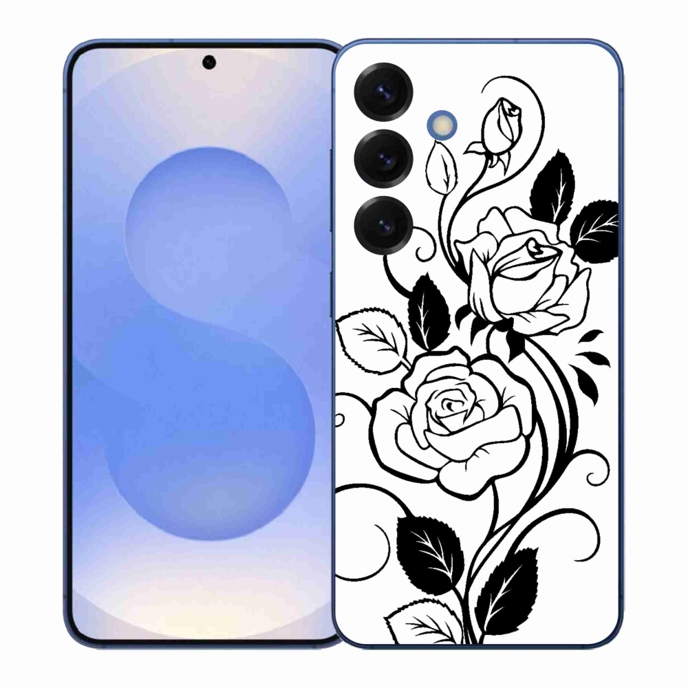 Zselés borítás mmCase Samsung Galaxy S26+ - fekete és fehér rózsa