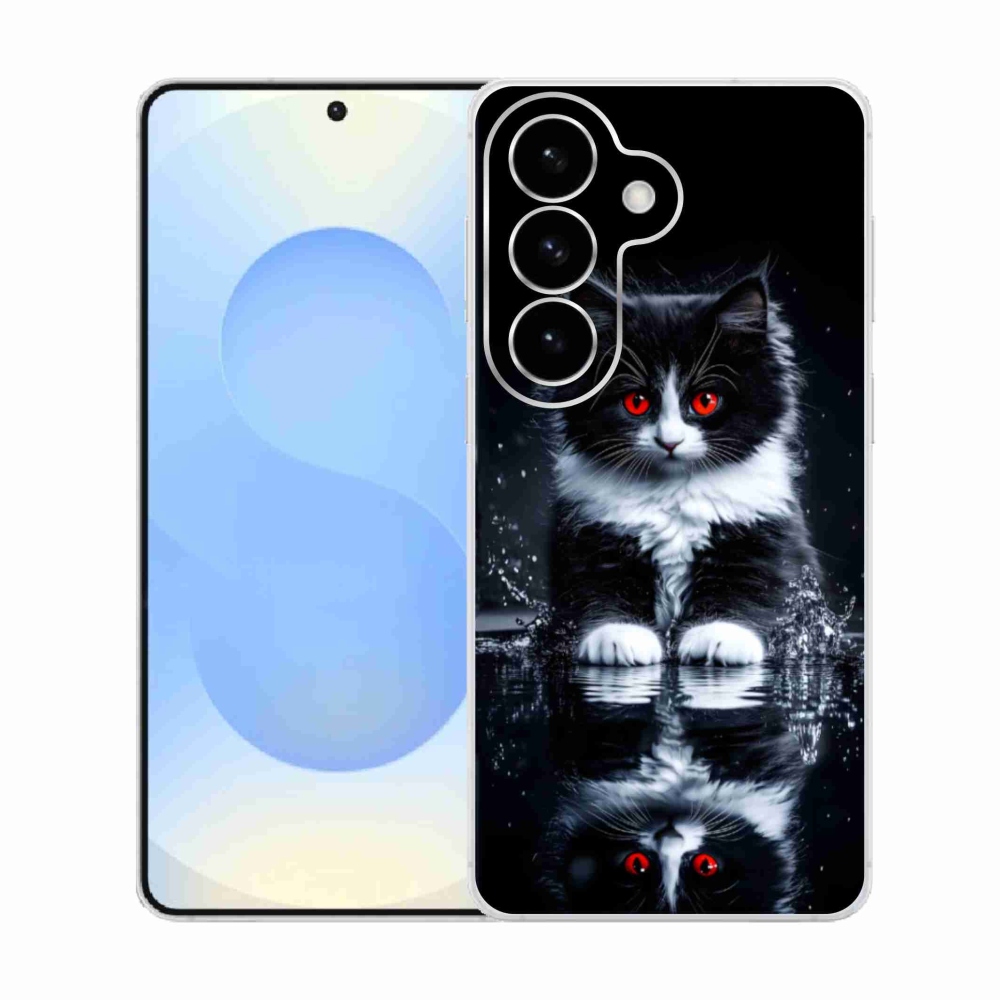 Gél borítás mmCase Samsung Galaxy S26 készülékhez - fekete-fehér cica