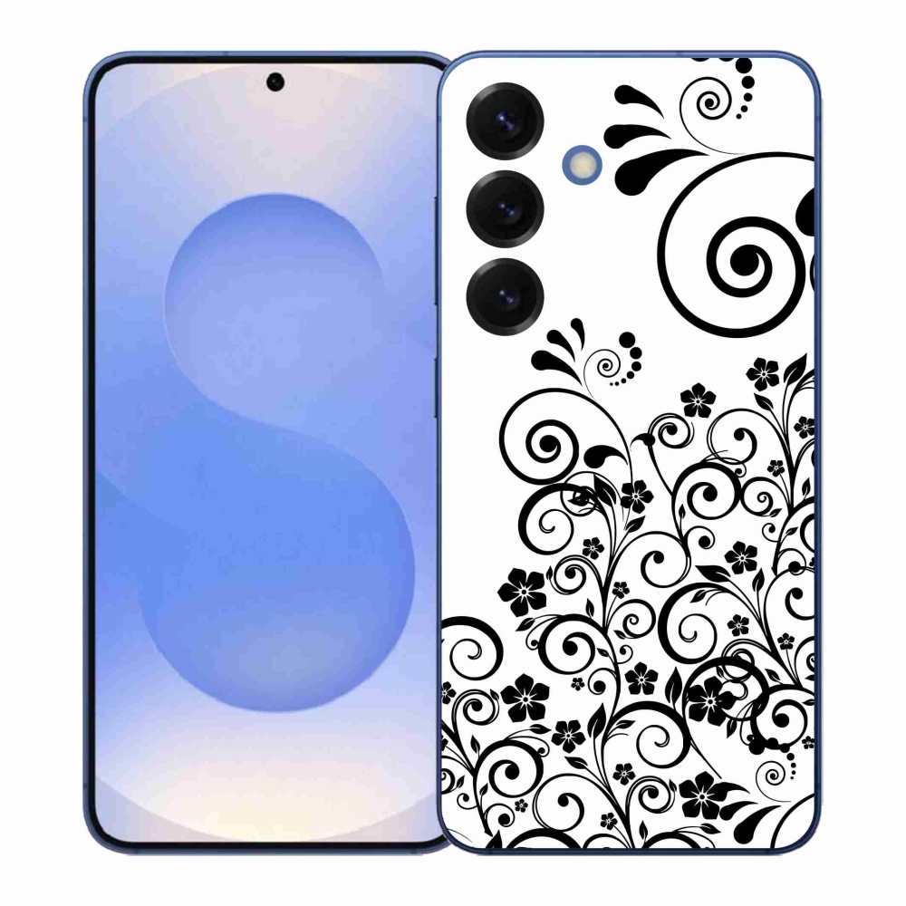 Zselés borítás mmCase Samsung Galaxy S26+ készülékhez - fekete-fehér virágminták