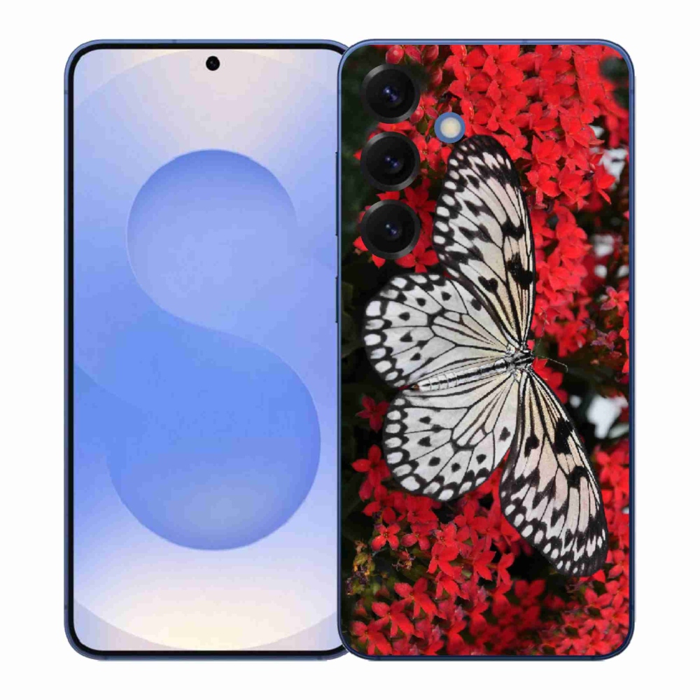 Gél védőhuzat mmCase Samsung Galaxy S26+ - fekete-fehér pillangó 1