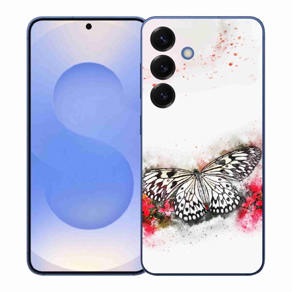 Zselés borítás mmCase Samsung Galaxy S26+ - fekete-fehér pillangóhoz