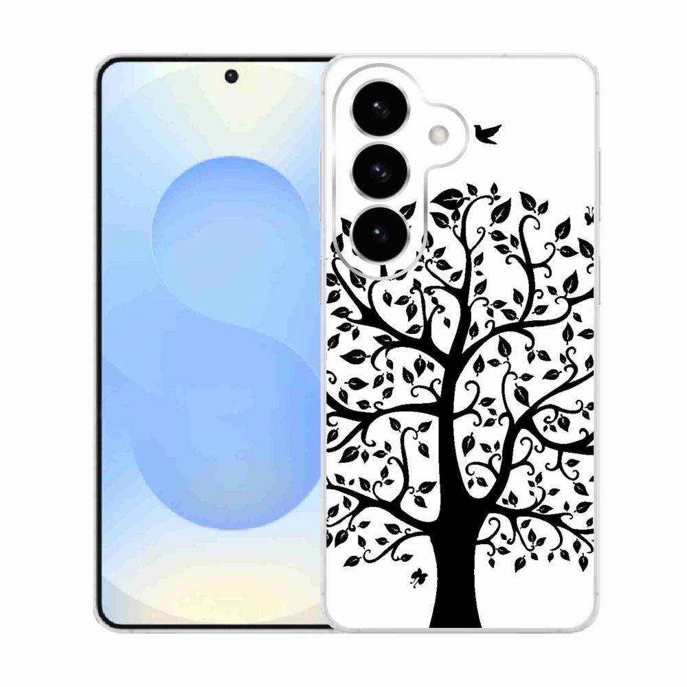 Zselés borítás mmCase Samsung Galaxy S26 készülékhez - fekete-fehér fa