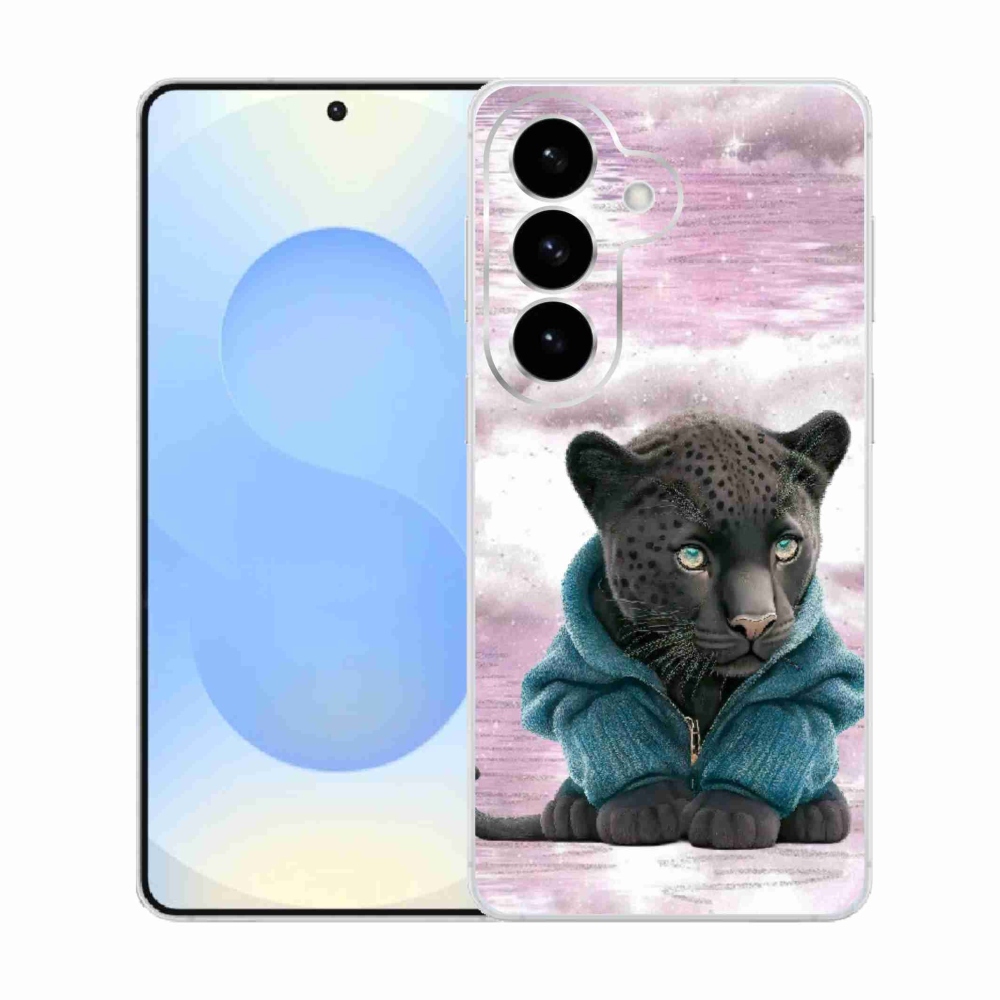 Zselés borítás mmCase Samsung Galaxy S26 készülékhez - fekete párduc pulóverben