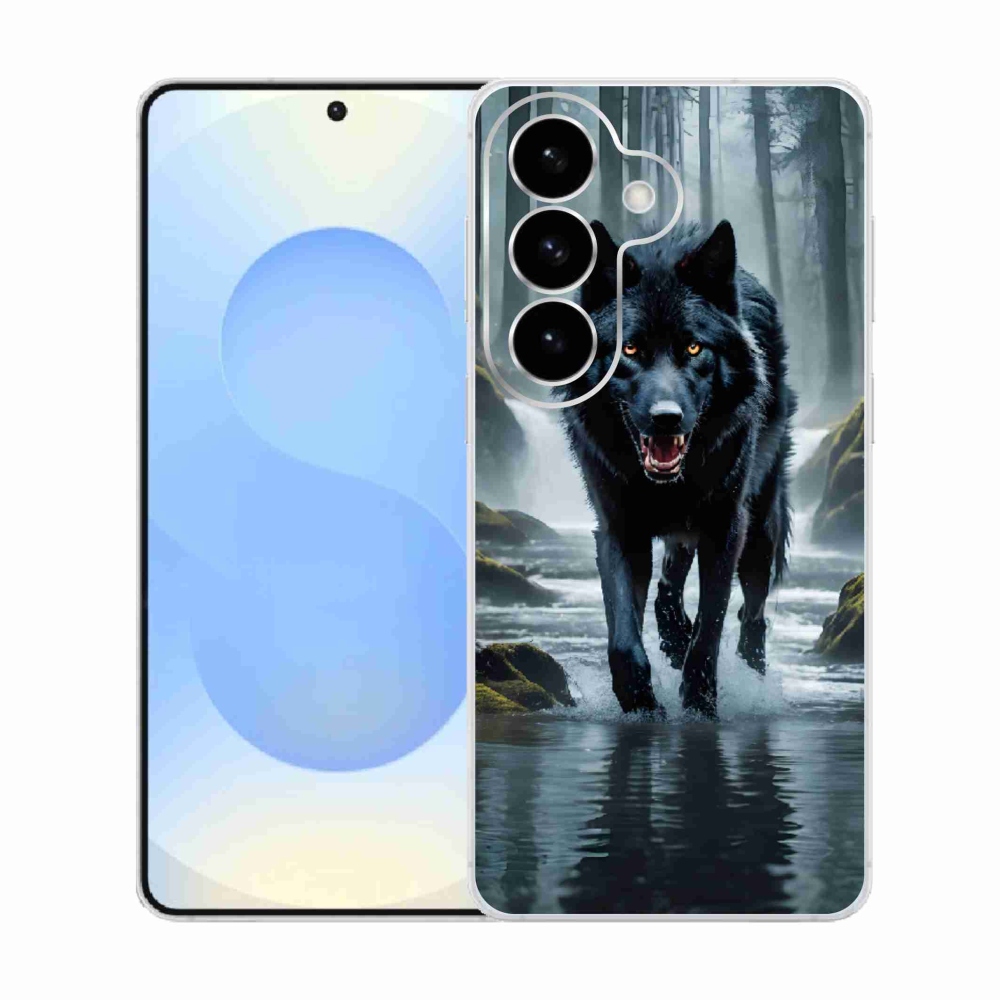 Zselés borítás mmCase Samsung Galaxy S26 készülékhez - fekete farkas