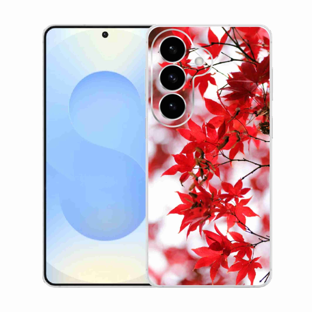 Gél védőhuzat mmCase Samsung Galaxy S26 készülékhez - piros levelek